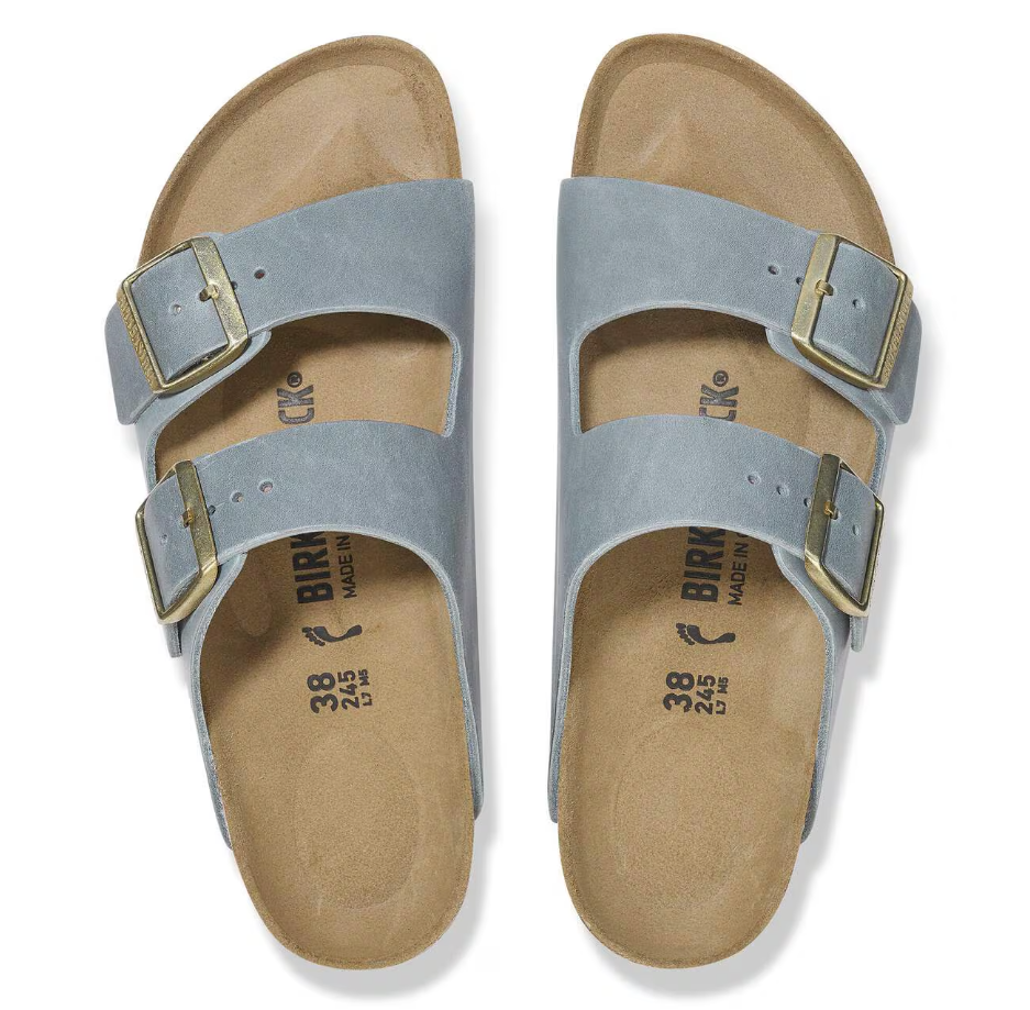 Birkenstock Arizona Oiled Leather Sandals - Basalt Gray (Regular/Wide)