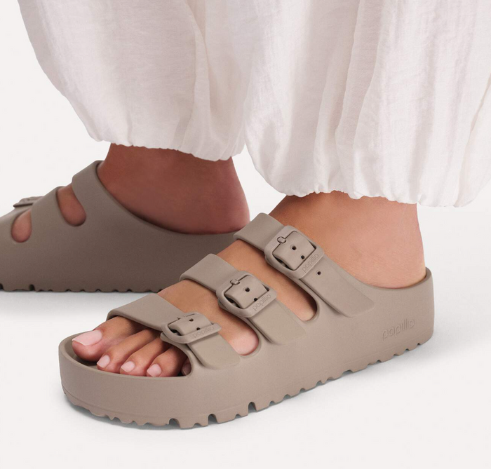 Birkenstock Florida Flex Platform EVA Sandals - Gray Taupe (Medium/Narrow)