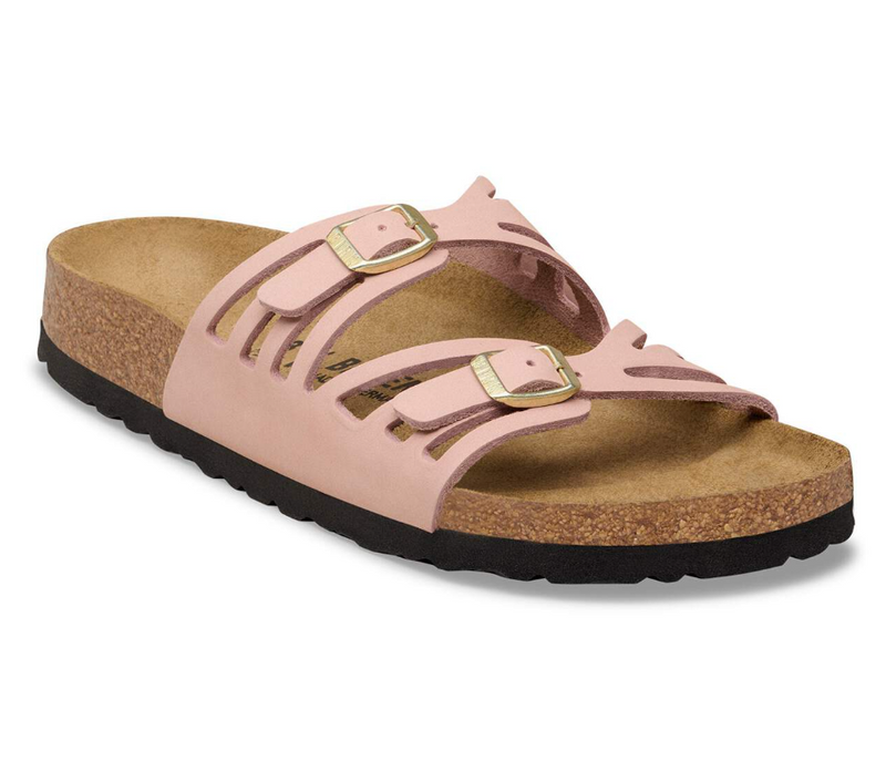 Birkenstock Granada Nubuck Leather Sandals - Soft Pink (Medium/Narrow)