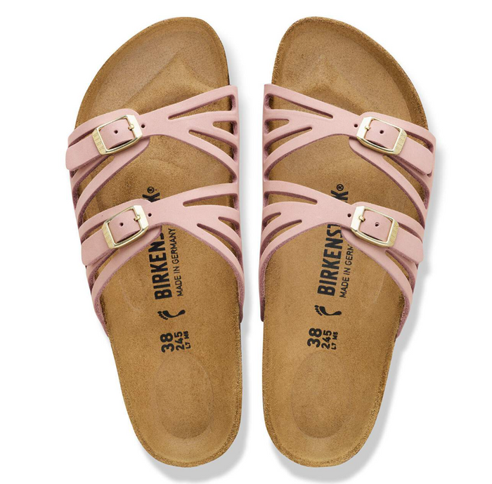 Birkenstock Granada Nubuck Leather Sandals - Soft Pink (Medium/Narrow)