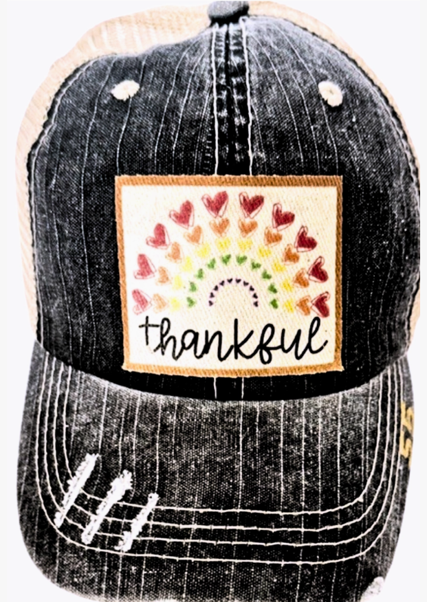 "Thankful" Distressed Trucker Cap