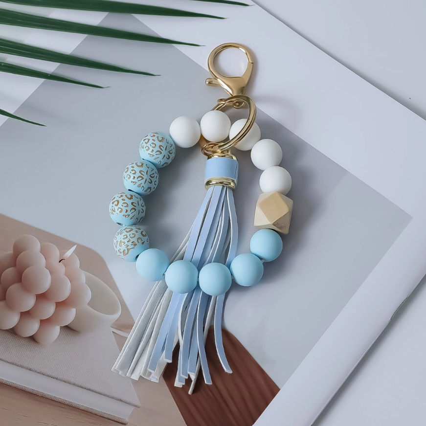 Colorful Leopard Print Keychain Bracelet