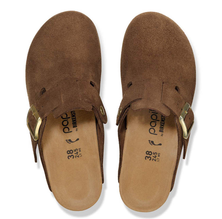 Birkenstock Fanny Suede Clogs - Dark Tea (Medium/Narrow)