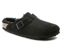 Birkenstock Boston Shearling Clogs - Black (Regular/Wide)