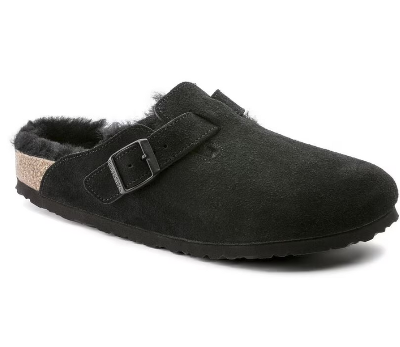 Birkenstock Boston Shearling Clogs - Black (Regular/Wide)