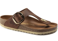 Birkenstock Gizeh Big Buckle Oiled Leather Sandals - Cognac (Regular/Wide)