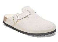 Birkenstock Boston Suede Shearling Clog - Antique White (Medium/Narrow)
