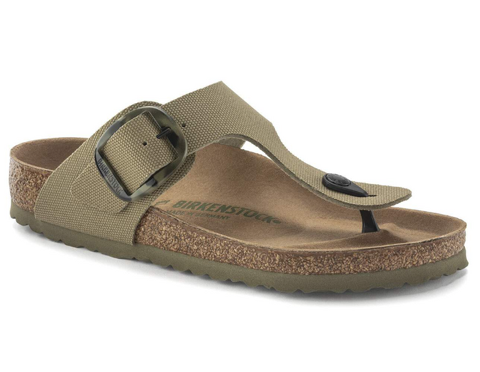 Birkenstock Gizeh Big Buckle Textile Sandals - Khaki (Regular/Wide)