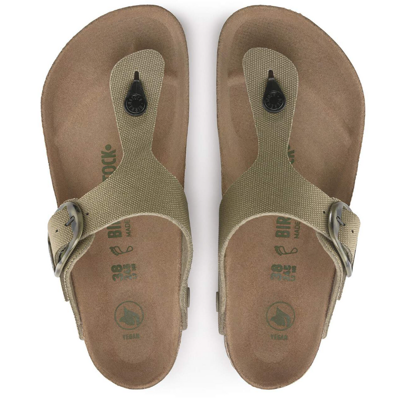 Birkenstock Gizeh Big Buckle Textile Sandals - Khaki (Regular/Wide)