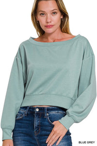 Shay Boatneck Cropped Sweatshirt