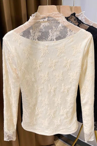 Sienna Floral Lace Top - Beige