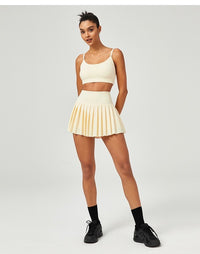 Sophie Pleated Tennis Skirt - Butter Yellow