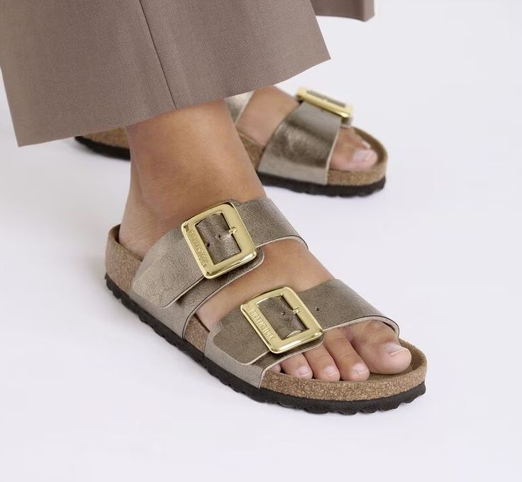 Birkenstock Sydney Luxe Buckle Sandals - Graceful Taupe (Medium/Narrow)