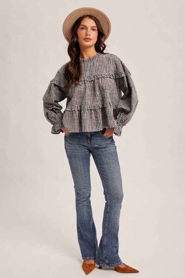 Ruffled Plaid Print
