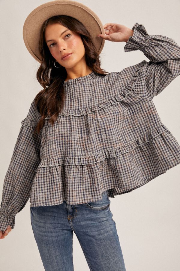 Ruffled Plaid Print