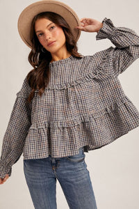 Ruffled Plaid Print