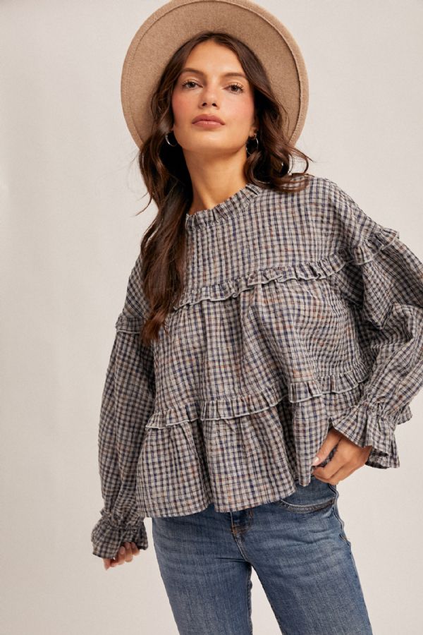 Ruffled Plaid Print