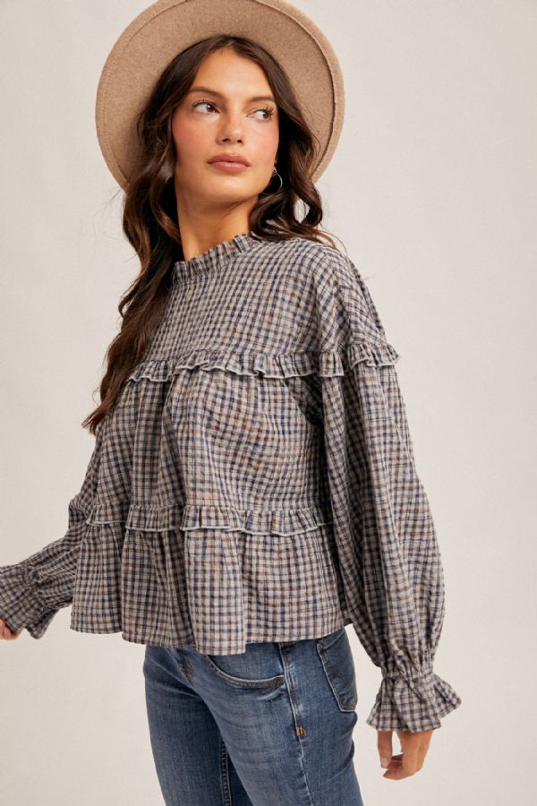 Ruffled Plaid Print