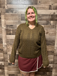 Taissa Notch Neck Oversized Tunic Sweater