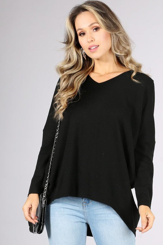 Taylor Oversized Dolman Sleeve Top - Black