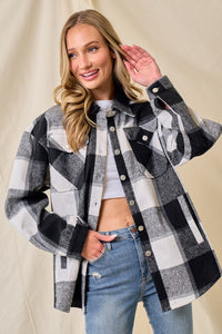 Tessa Oversized Plaid Shacket - Black