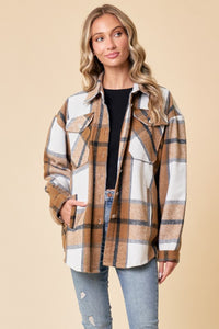 Tessa Oversized Plaid Shacket - Mustard