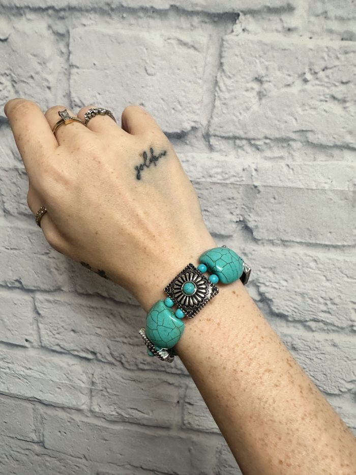 Turquoise Stone Stretch Bracelet