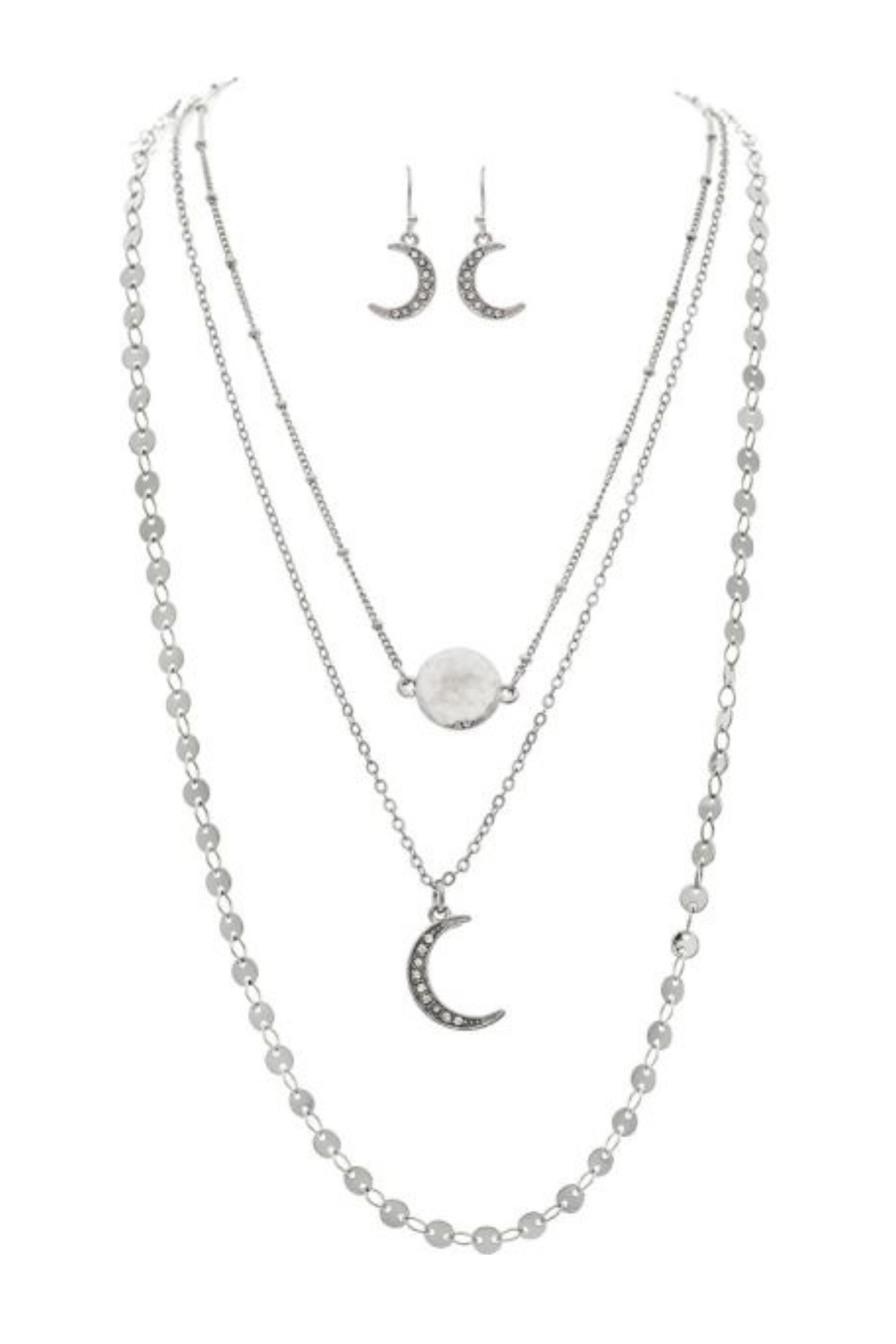 Silver Tone Layered Celestial Jewelry Separates