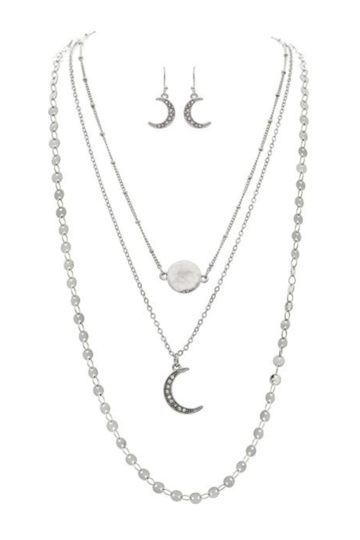 Silver Tone Layered Celestial Jewelry Separates