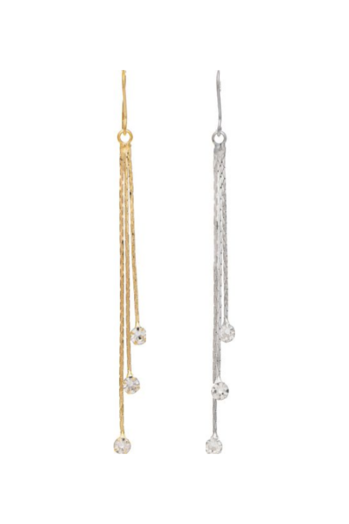 Wheat Chain Crystal Dangle Earrings