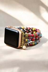 Crimson Jasper Stretch Apple Watch Strap