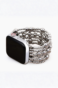 Platinum Demure Stretch Apple Watch Strap