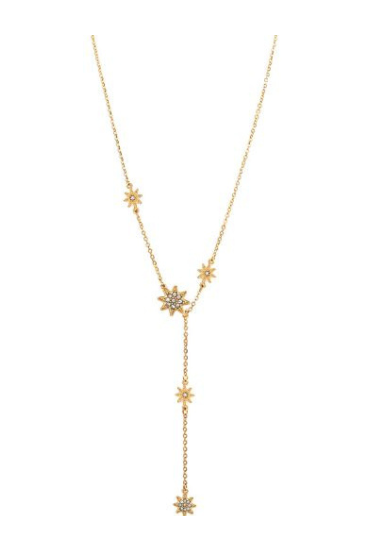 Gold Starburst Y-Drop Chain Necklace