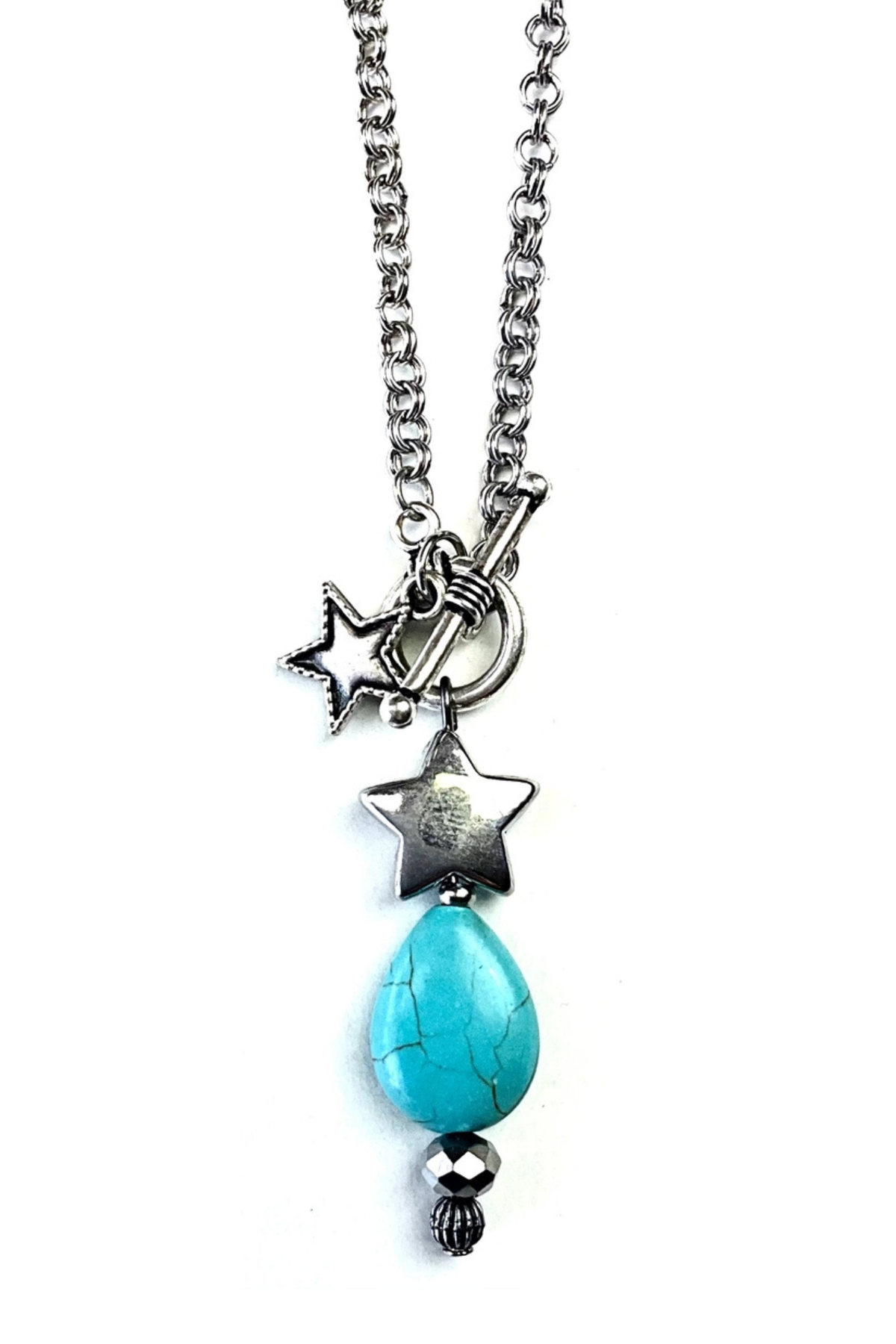 Turquoise Star Toggle Pendant Necklace