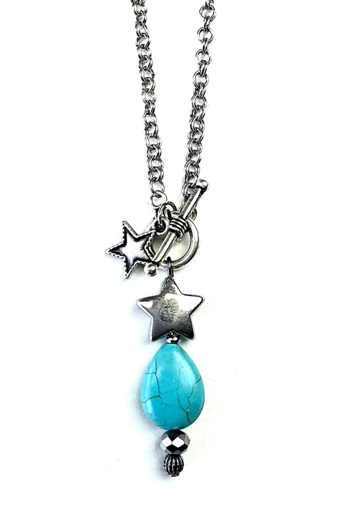 Turquoise Star Toggle Pendant Necklace