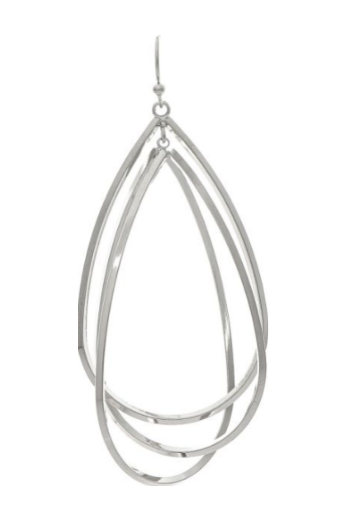 Silver Spinny Teardrops Earrings