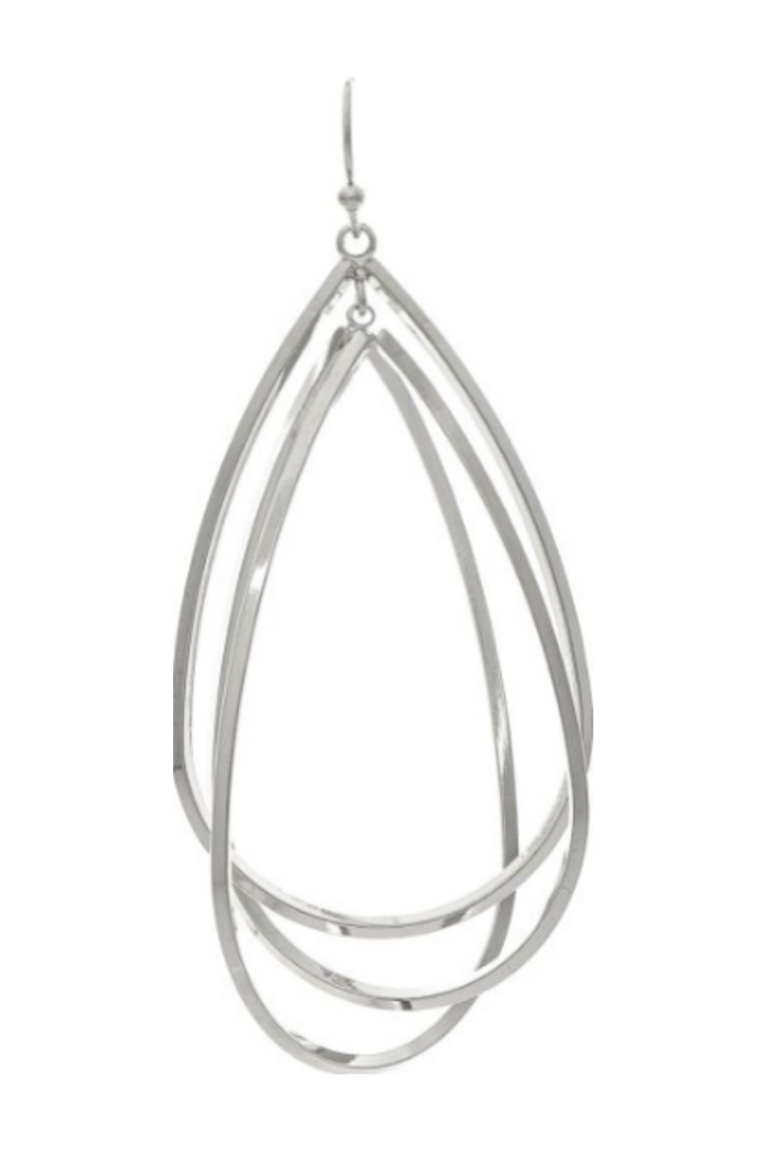 Silver Spinny Teardrops Earrings