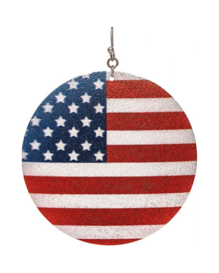 American Flag Disc Earrings