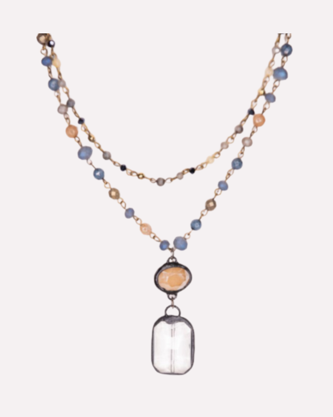 Blue & Bronze Layered Necklace