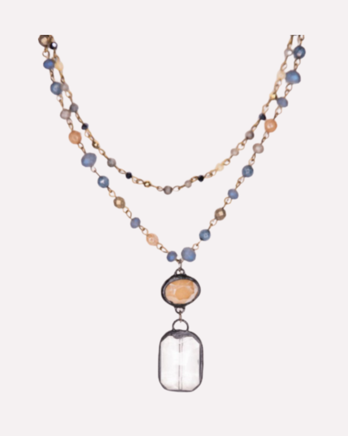 Blue & Bronze Layered Necklace