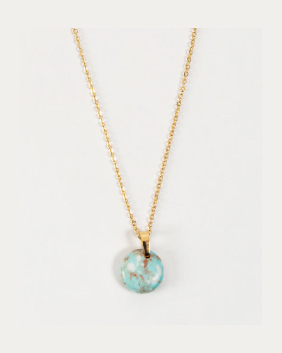 Brown & Turquoise Marbled Pendant Necklace