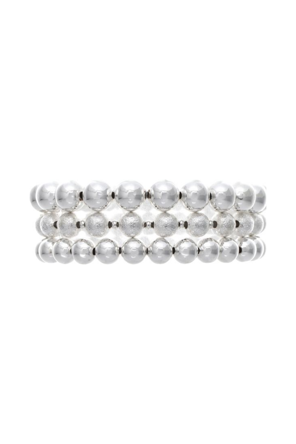 Silver Bead Bracelet Set