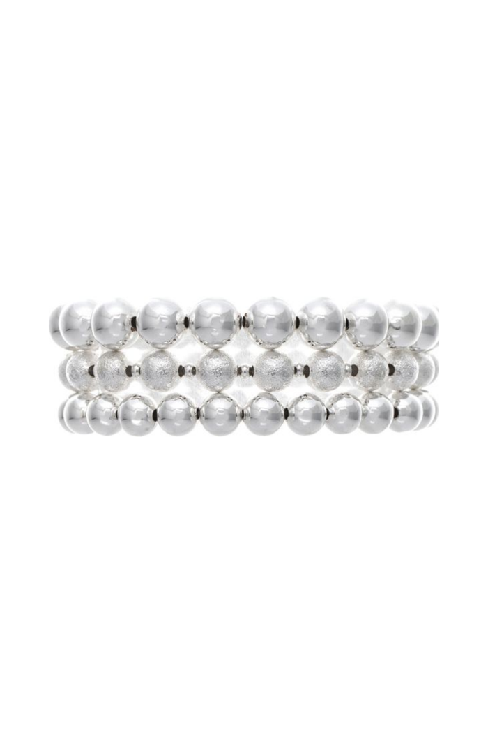 Silver Bead Bracelet Set