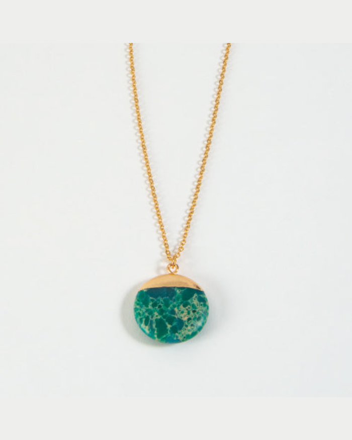 Marbled Green Pendant Necklace