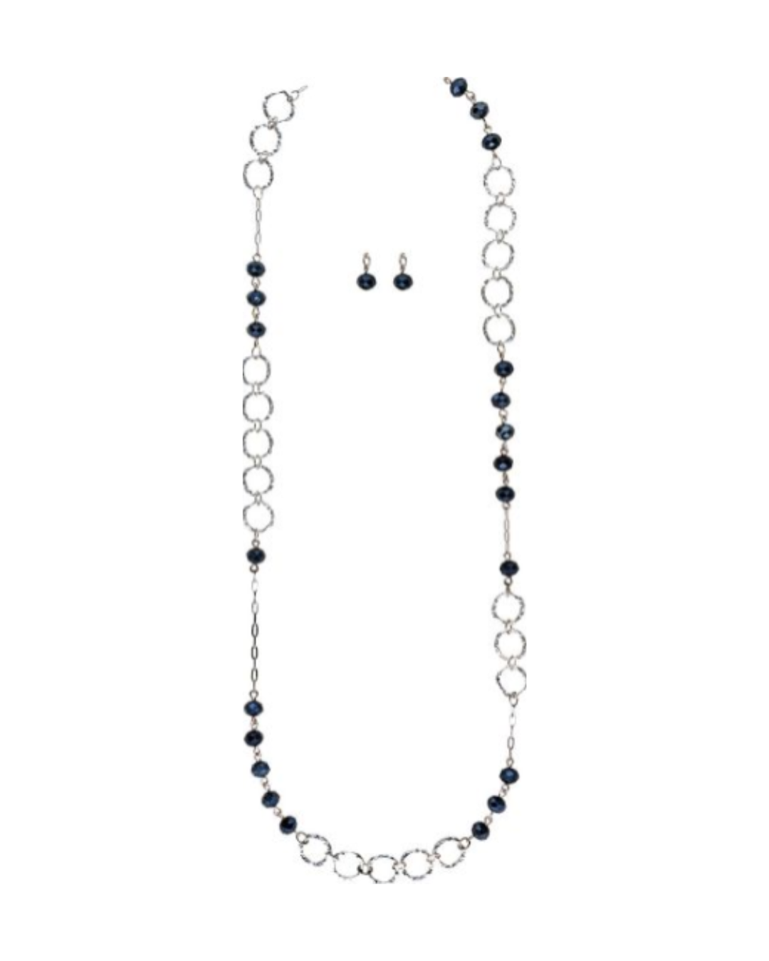 Silver & Navy Blue Necklace Separates