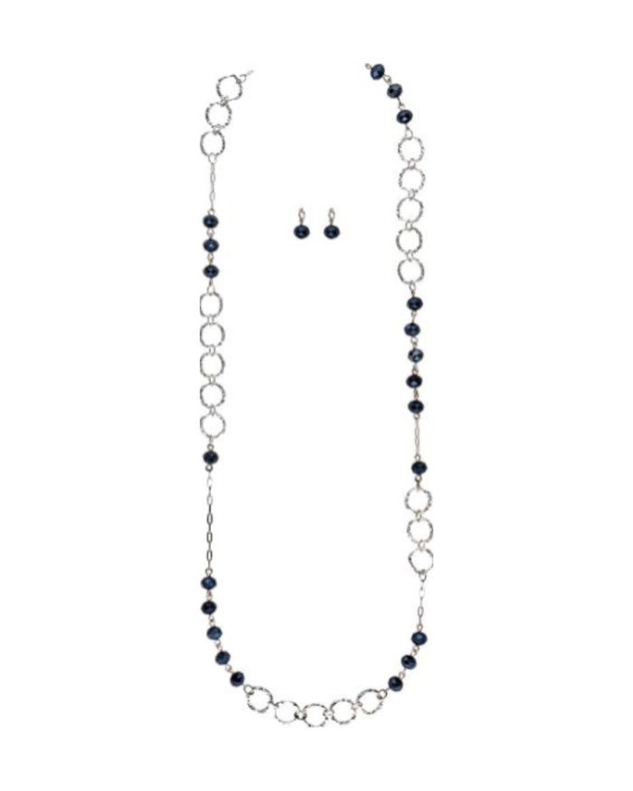 Silver & Navy Blue Necklace Separates