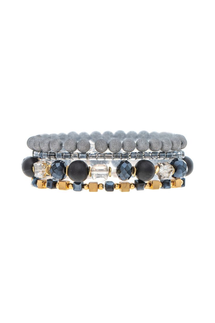 Gold & Black Bracelet Set