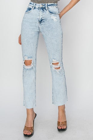 Billie High Rise Distressed Ankle Jeans