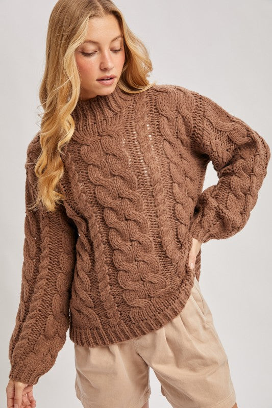 Elsie Chunky Knit Mock Neck Sweater