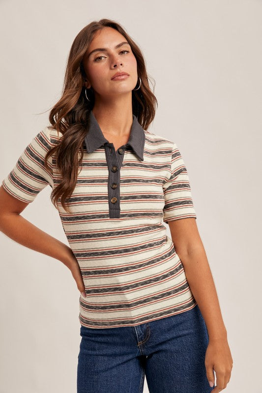 Carlotta Striped Polo Shirt